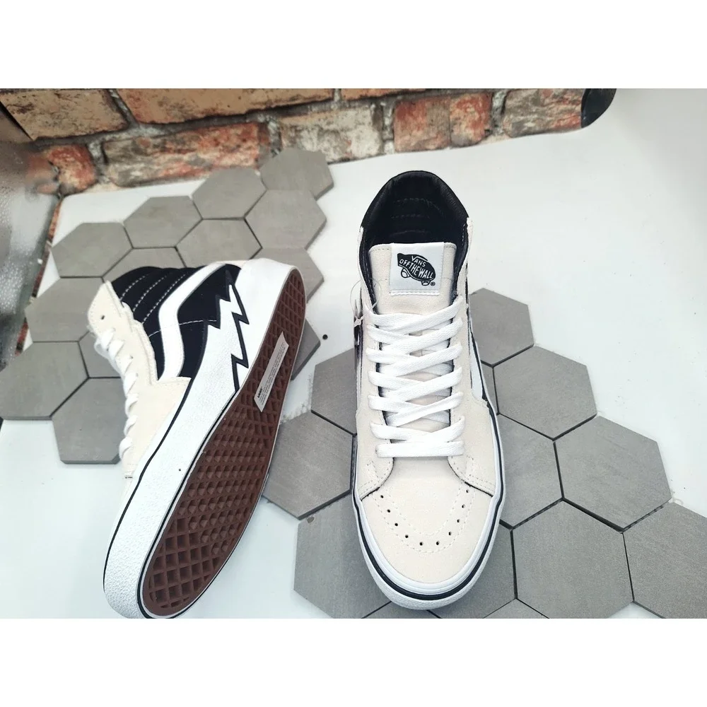 Vans Sk8-Hi Bolt Antique White Black Lightning 2022 Men Sz 6.5 / Women Sz 8.0